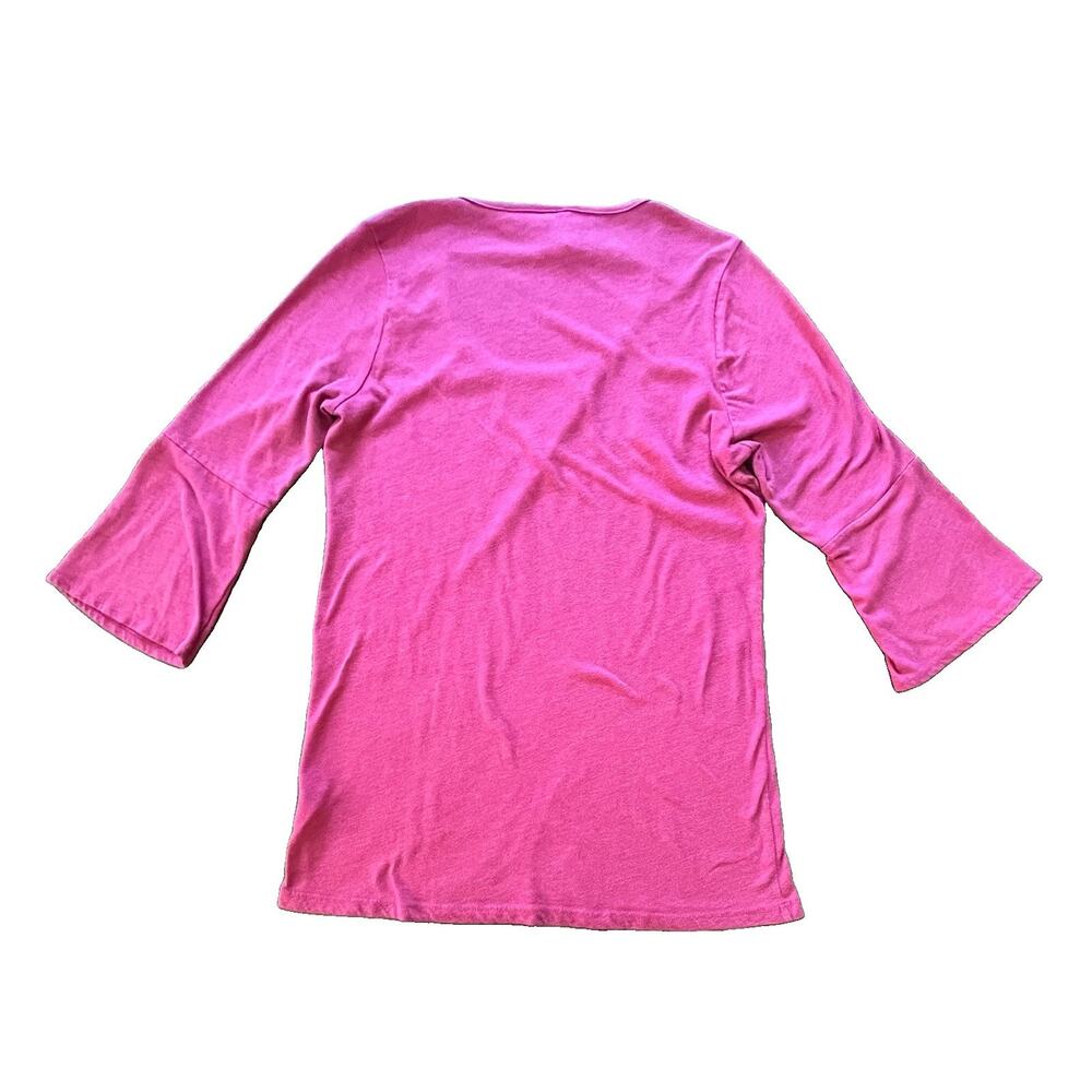 Free Society Magenta Pink Floral Graphic Tunic Top Size Medium Made in USA - Picture 3 of 8